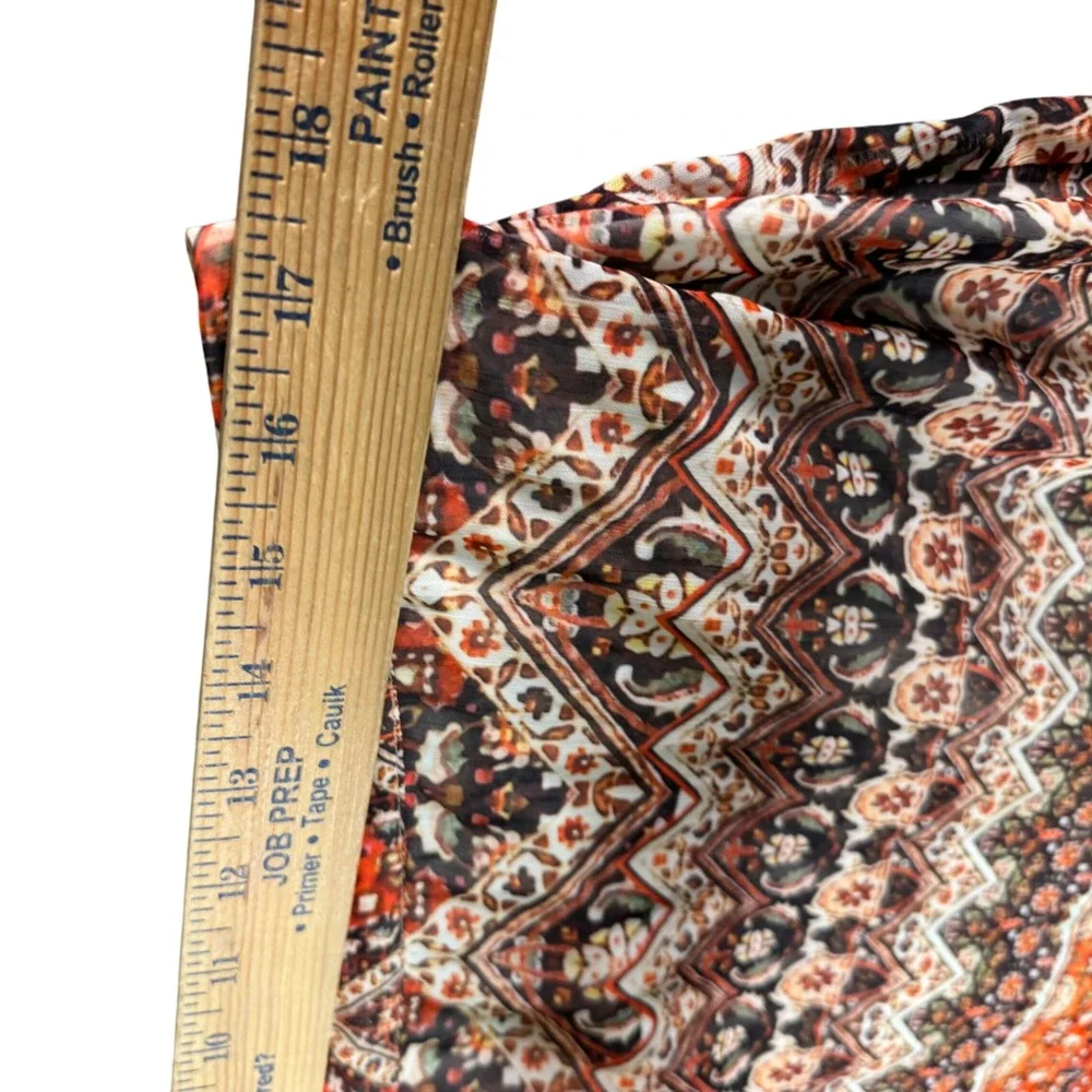 Cristina Boho Maxi Skirt‎ Tribal Print Asymmetrical Hem Y2K Festival Style XL - Picture 5 of 7